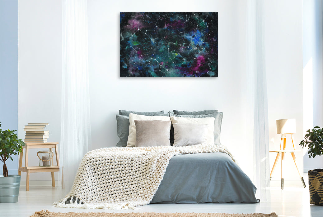 Premium textile canvas Premium textile canvas 120 cm x 80 cm landscape constellations 