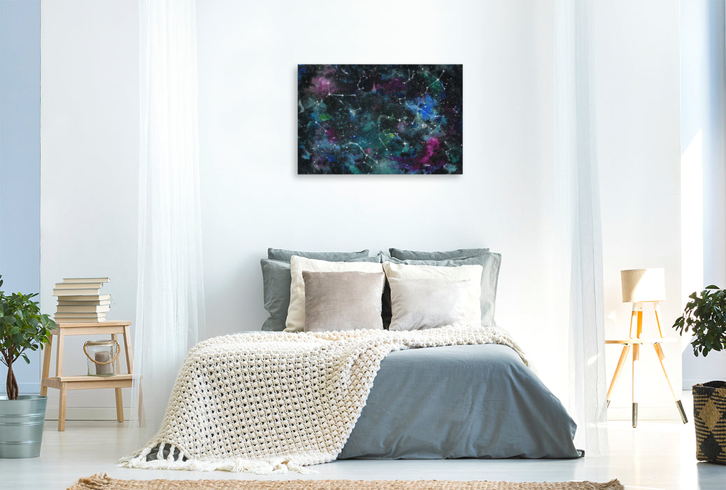 Premium textile canvas Premium textile canvas 120 cm x 80 cm landscape constellations 