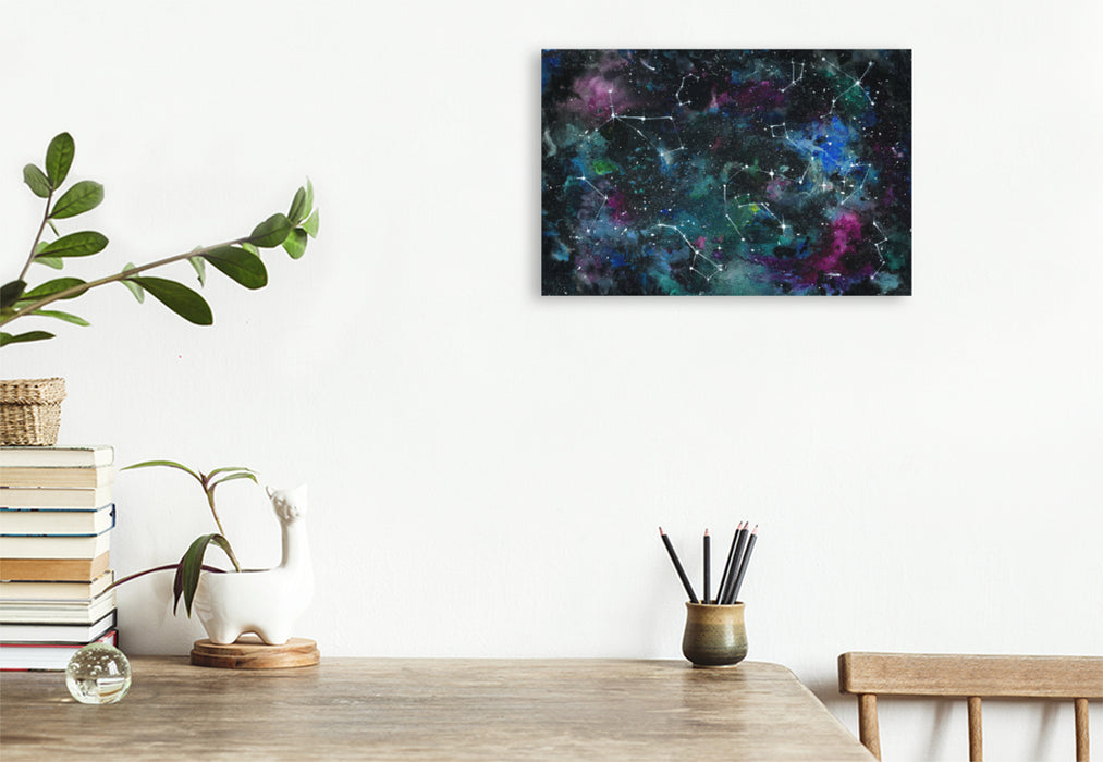 Premium textile canvas Premium textile canvas 120 cm x 80 cm landscape constellations 