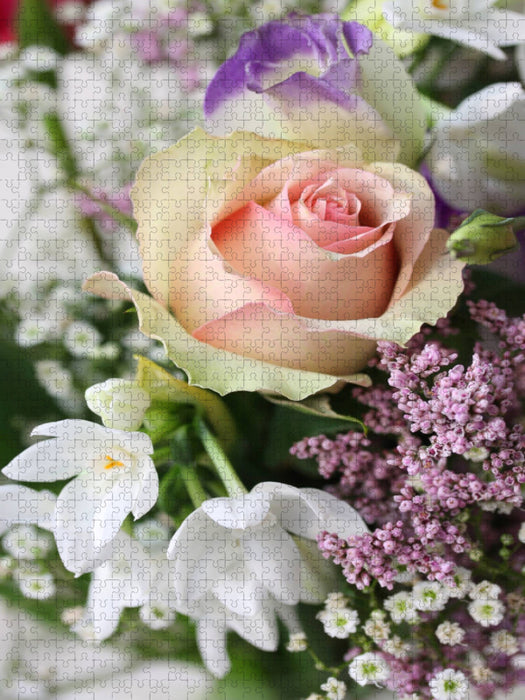 Rose und weiße Narzissen - CALVENDO Foto-Puzzle'