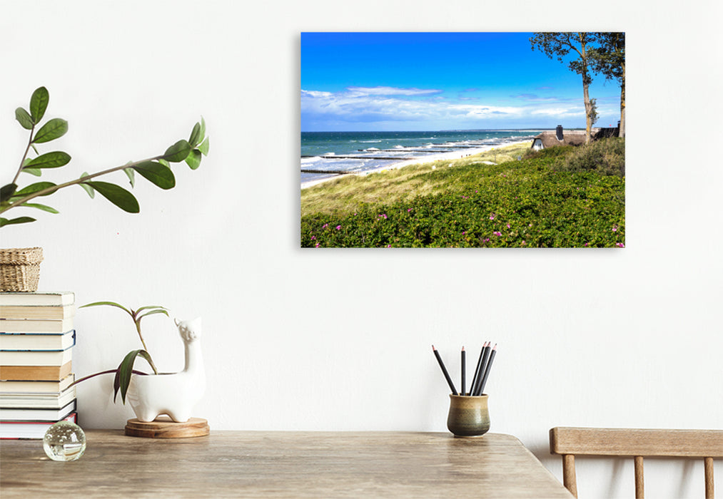 Premium textile canvas Premium textile canvas 120 cm x 80 cm landscape beach view near Ahrenshoop 