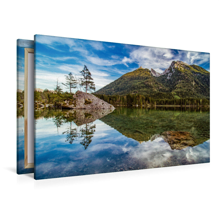 Premium Textil-Leinwand Hintersee