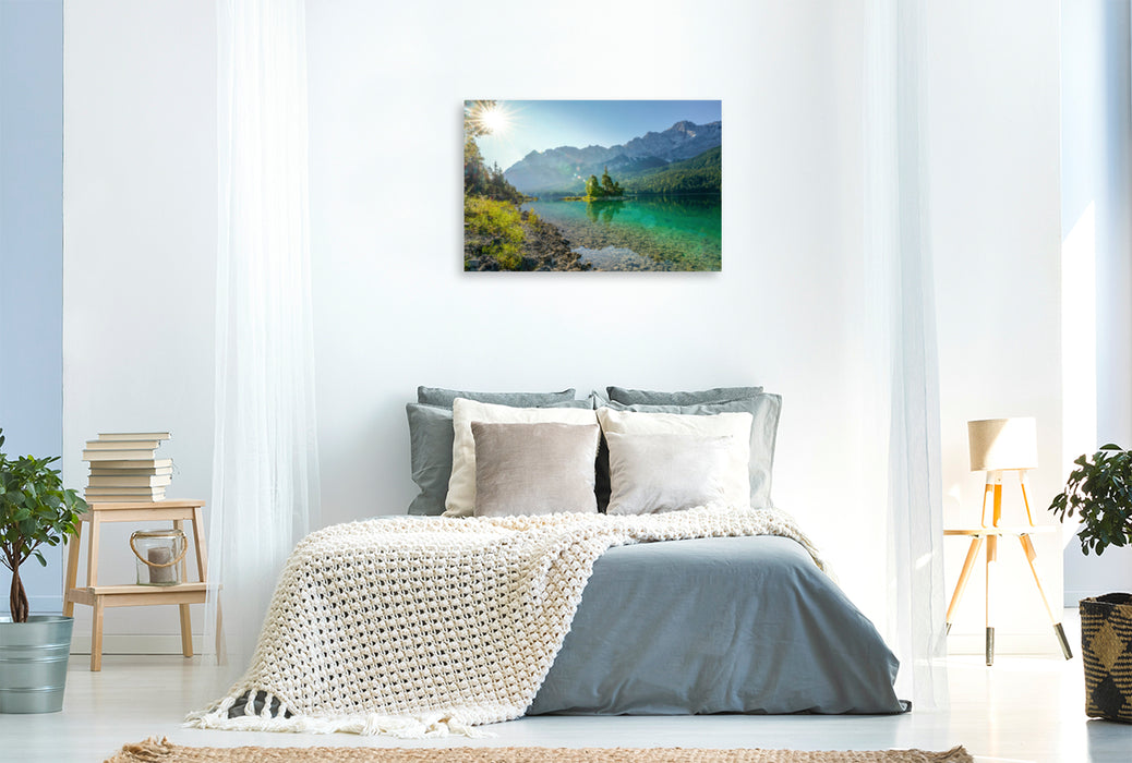 Premium Textil-Leinwand Premium Textil-Leinwand 120 cm x 80 cm quer Ein Motiv aus dem Kalender Alpen und Seen Eibsee