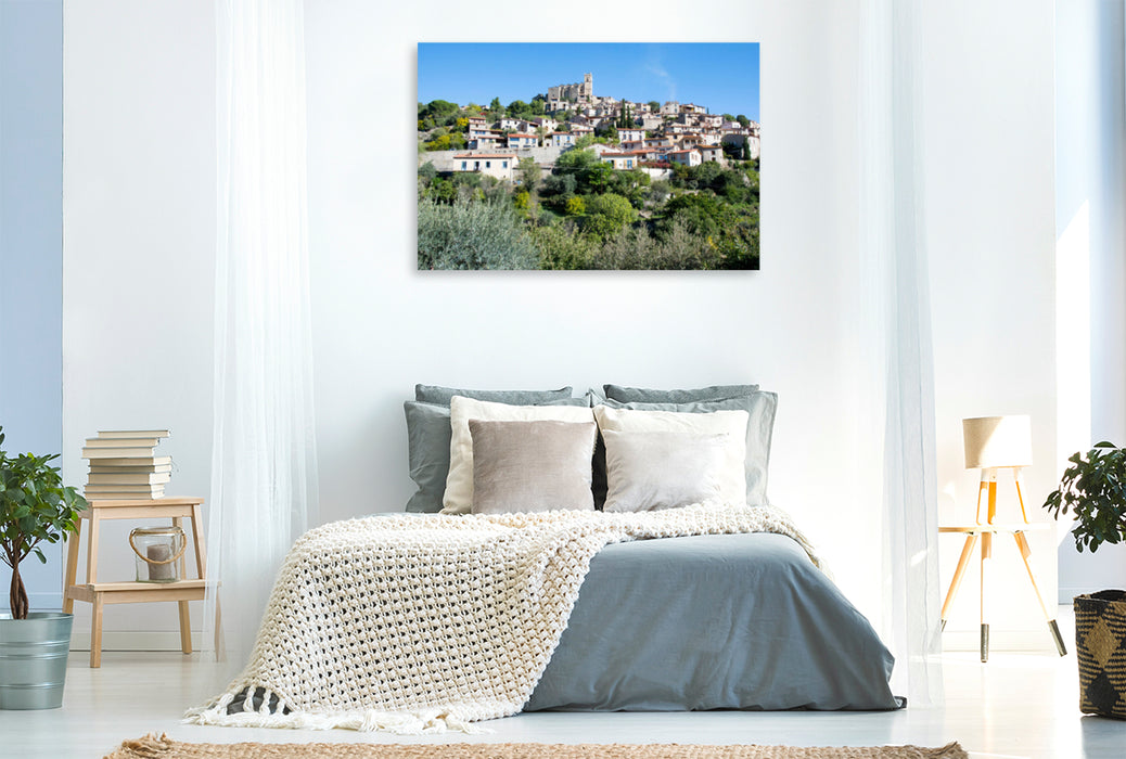 Premium textile canvas Premium textile canvas 120 cm x 80 cm landscape View of Eus 