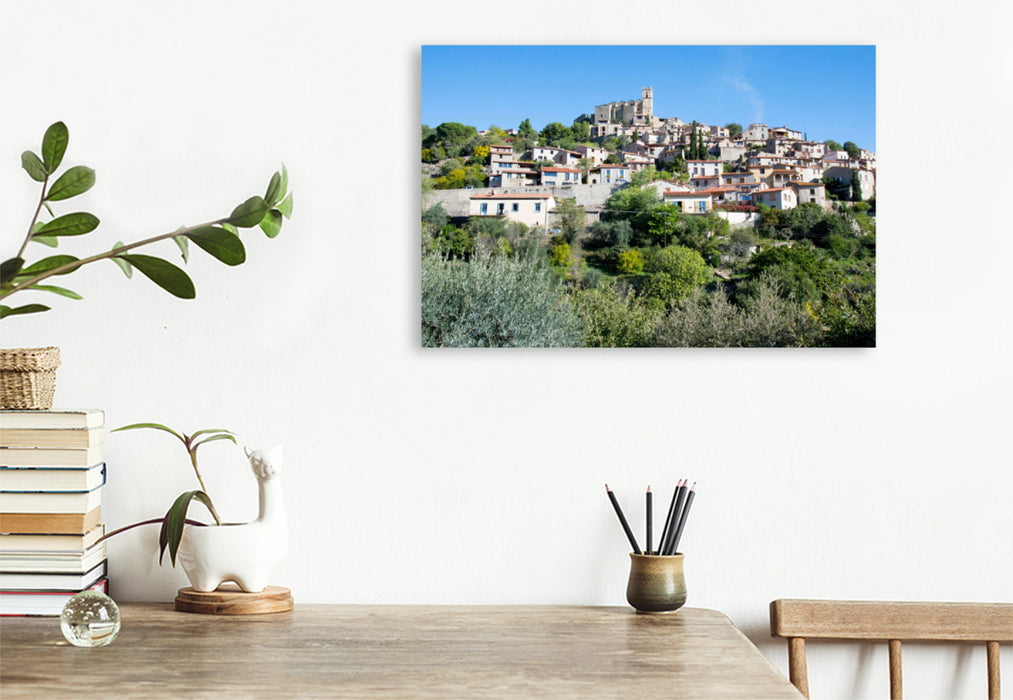 Premium textile canvas Premium textile canvas 120 cm x 80 cm landscape View of Eus 