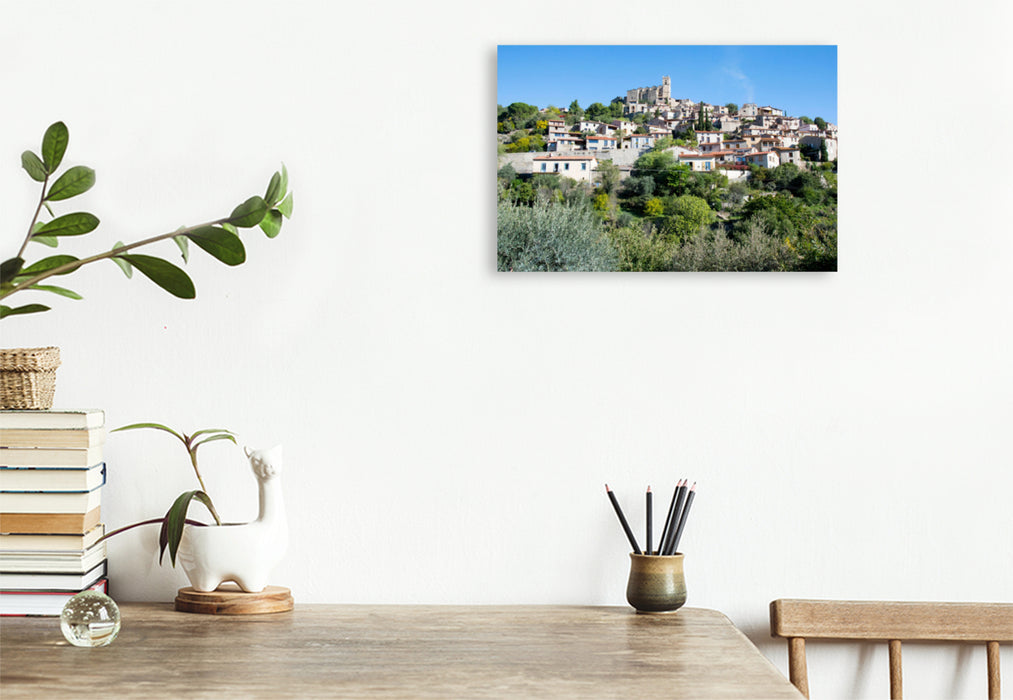 Premium textile canvas Premium textile canvas 120 cm x 80 cm landscape View of Eus 