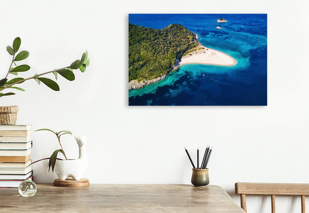 Premium textile canvas Premium textile canvas 75 cm x 50 cm landscape Zakynthos - Marathonisi Beach 