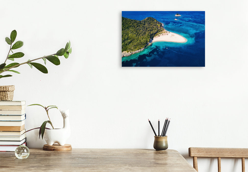 Premium textile canvas Premium textile canvas 75 cm x 50 cm landscape Zakynthos - Marathonisi Beach 