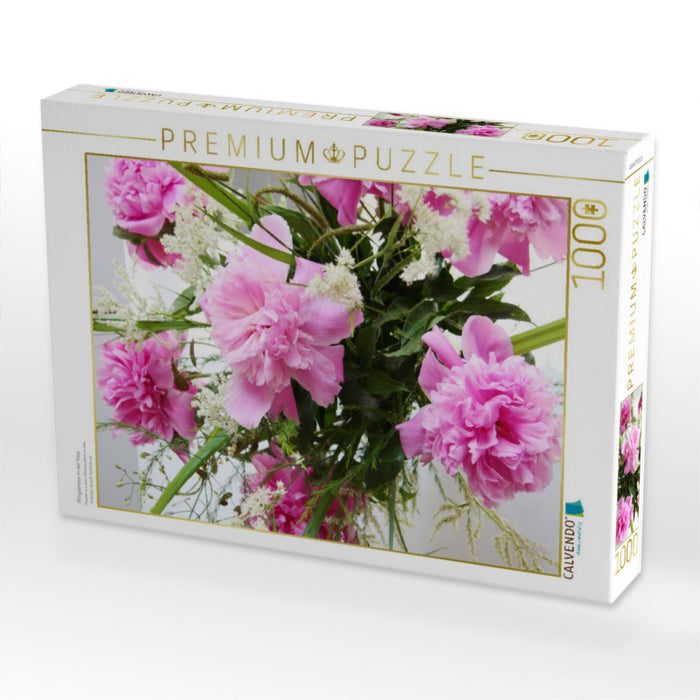 Pfingstrosen in der Vase - CALVENDO Foto-Puzzle'