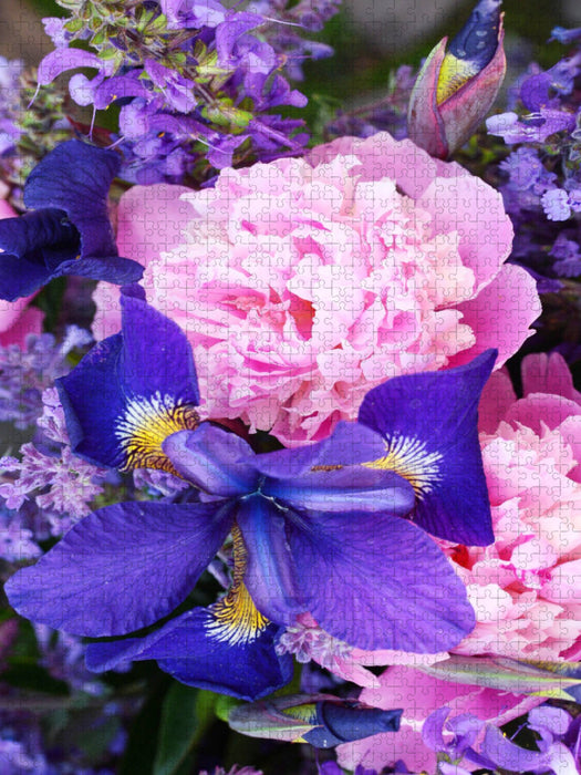 Pfingstrosen und Iris - CALVENDO Foto-Puzzle'