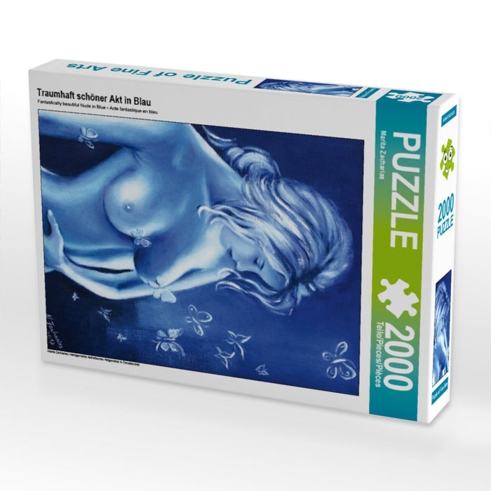 Traumhaft schöner Akt in Blau 2000 Teile Puzzle hoch - CALVENDO Foto-Puzzle'