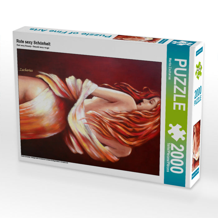 Rote sexy Schönheit 2000 Teile Puzzle hoch - CALVENDO Foto-Puzzle'