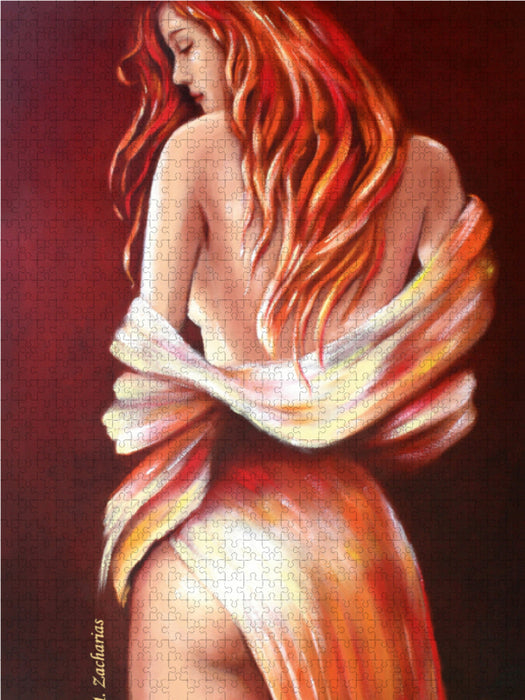 Rote sexy Schönheit 2000 Teile Puzzle hoch - CALVENDO Foto-Puzzle'