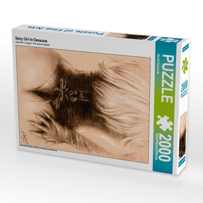 Sexy Girl in Dessous 2000 Teile Puzzle hoch - CALVENDO Foto-Puzzle'