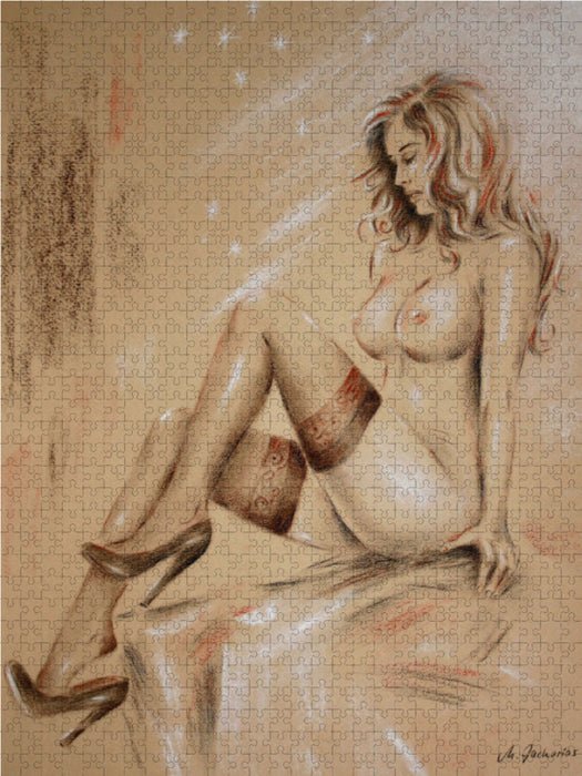 Sexy Frauenakt in High Heels 2000 Teile Puzzle hoch - CALVENDO Foto-Puzzle'