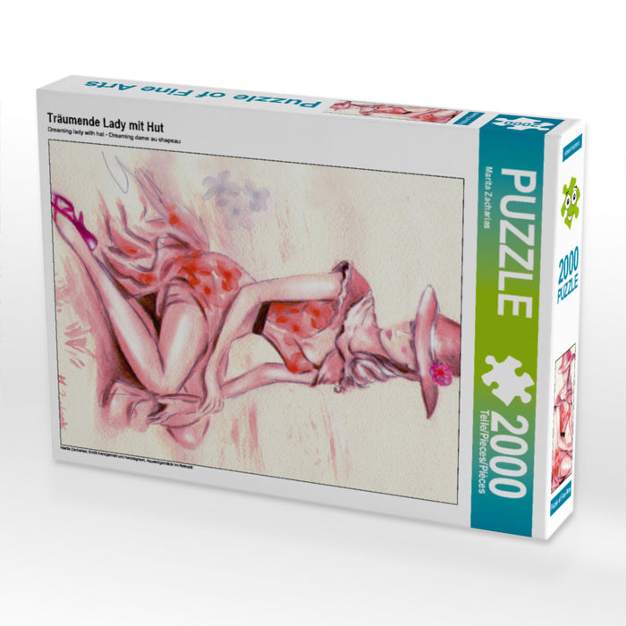 Träumende Lady mit Hut 2000 Teile Puzzle hoch - CALVENDO Foto-Puzzle'