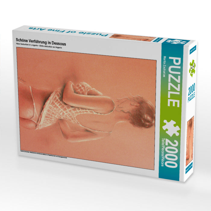 Schöne Verführung in Dessous 2000 Teile Puzzle hoch - CALVENDO Foto-Puzzle'