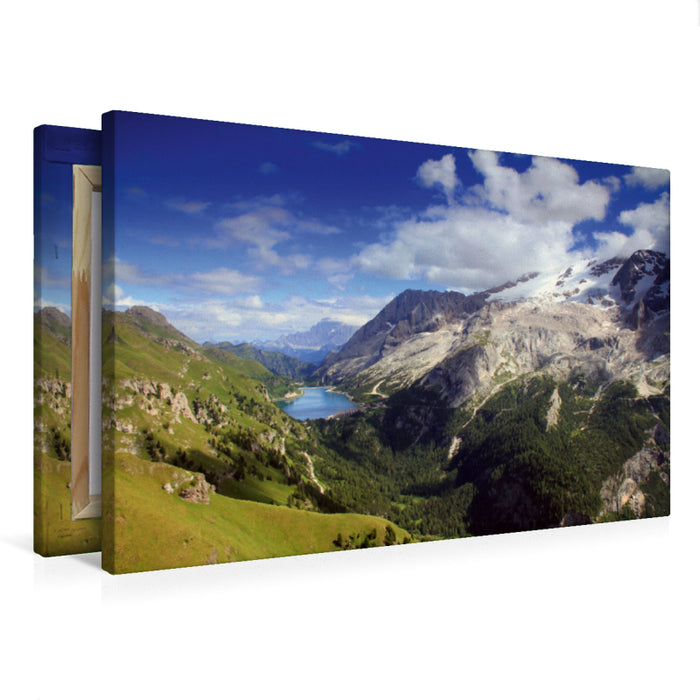 Premium Textil-Leinwand Marmolada mit Fedaiasee