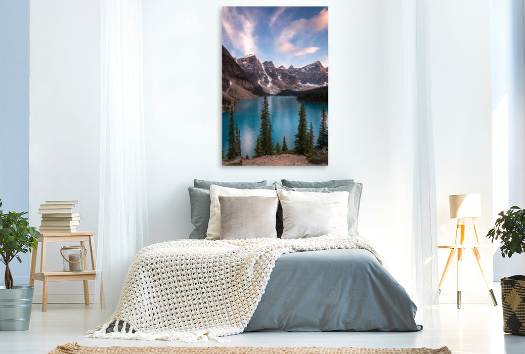 Premium Textil-Leinwand Premium Textil-Leinwand 80 cm x 120 cm  hoch Moraine Lake