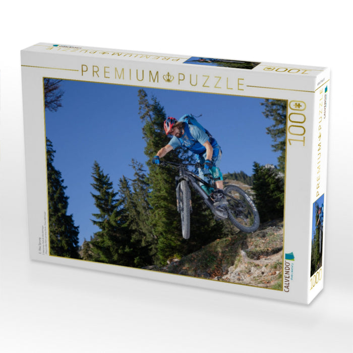 E- Bike Sprung - CALVENDO Foto-Puzzle'