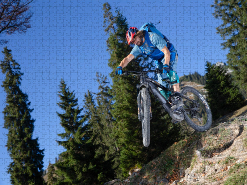 E- Bike Sprung - CALVENDO Foto-Puzzle'