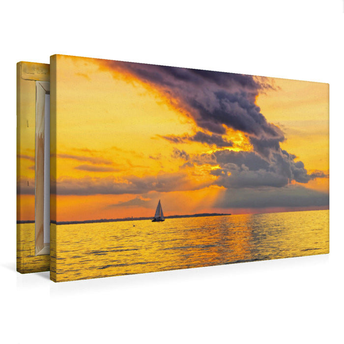 Premium Textil-Leinwand Segelboot