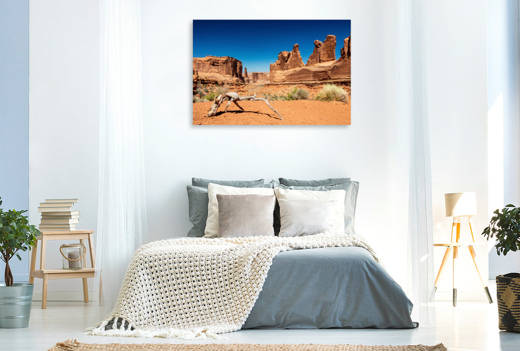 Premium Textil-Leinwand Premium Textil-Leinwand 120 cm x 80 cm quer Park Avenue in Arches National Park