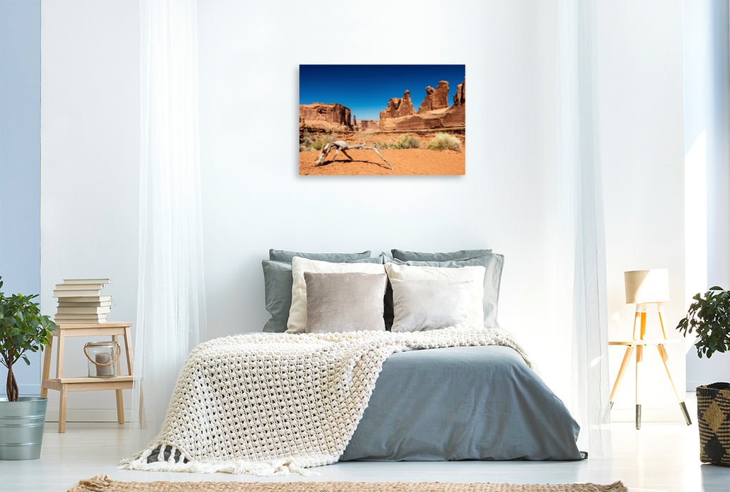 Premium Textil-Leinwand Premium Textil-Leinwand 120 cm x 80 cm quer Park Avenue in Arches National Park