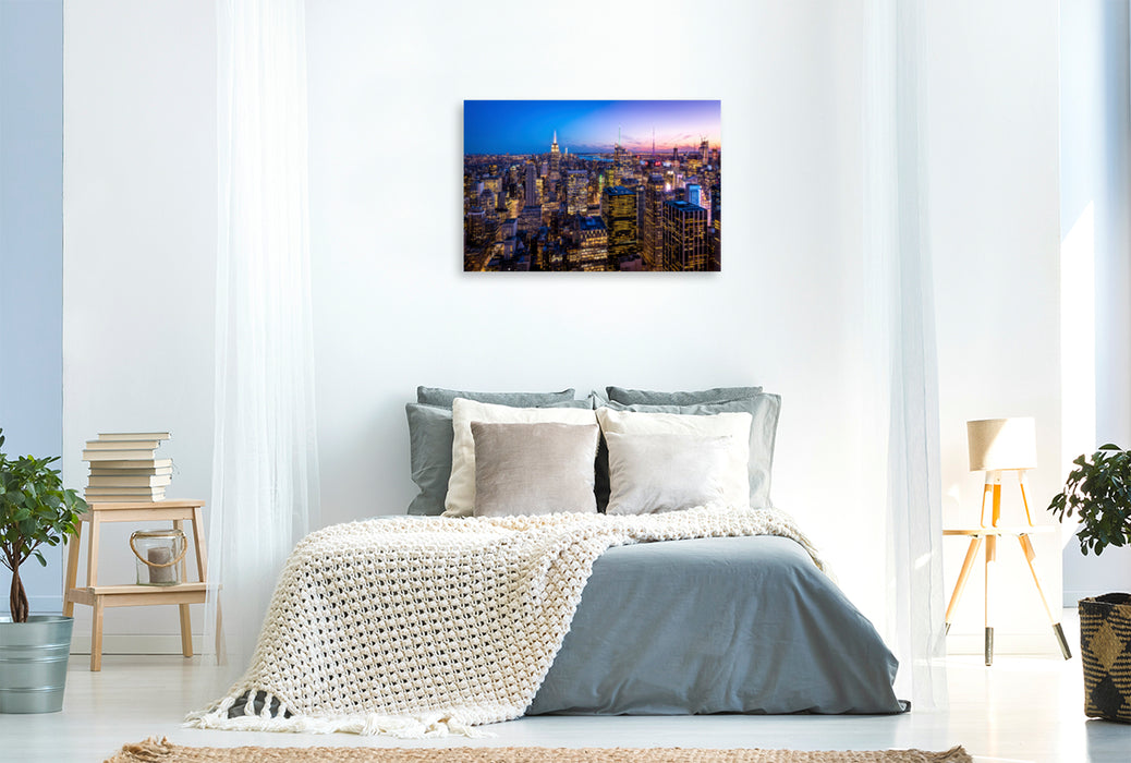 Premium Textil-Leinwand Premium Textil-Leinwand 120 cm x 80 cm quer Manhattan mit Empire State Building, New York City, USA