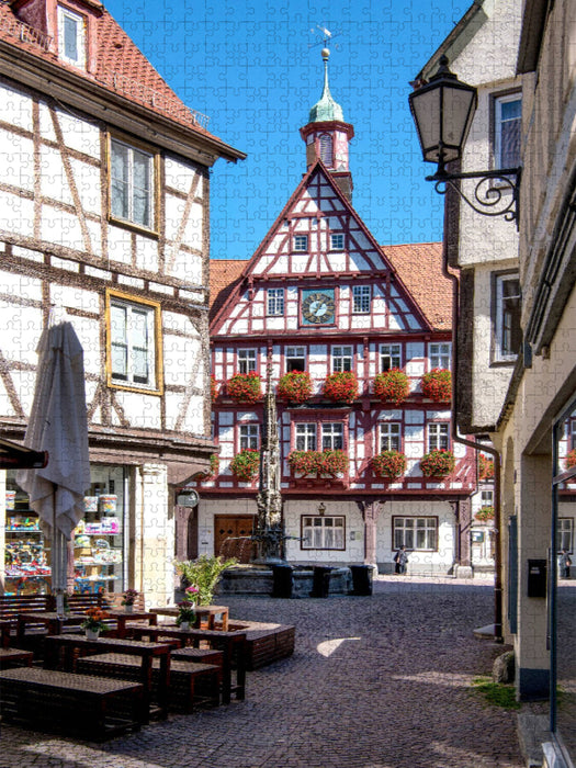 Historische Altstadt Bad Urach mit Marktbrunnen - CALVENDO Foto-Puzzle'