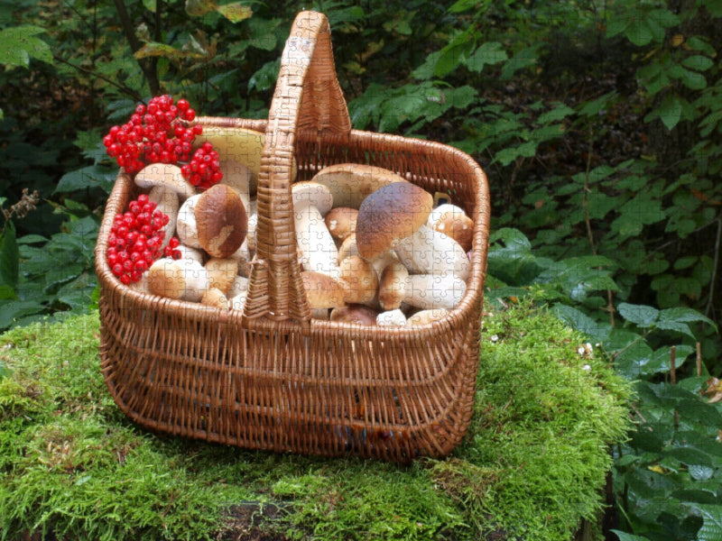 Pilzkorb mit Steinpilzen - CALVENDO Foto-Puzzle'