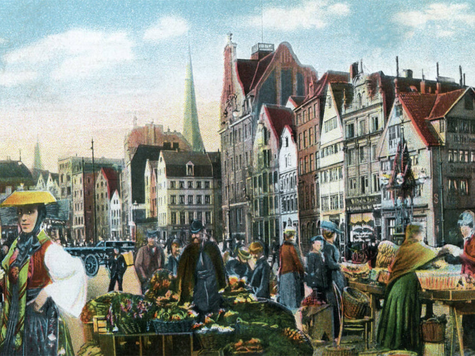 Hamburger Marktbild am Messberg - CALVENDO Foto-Puzzle'