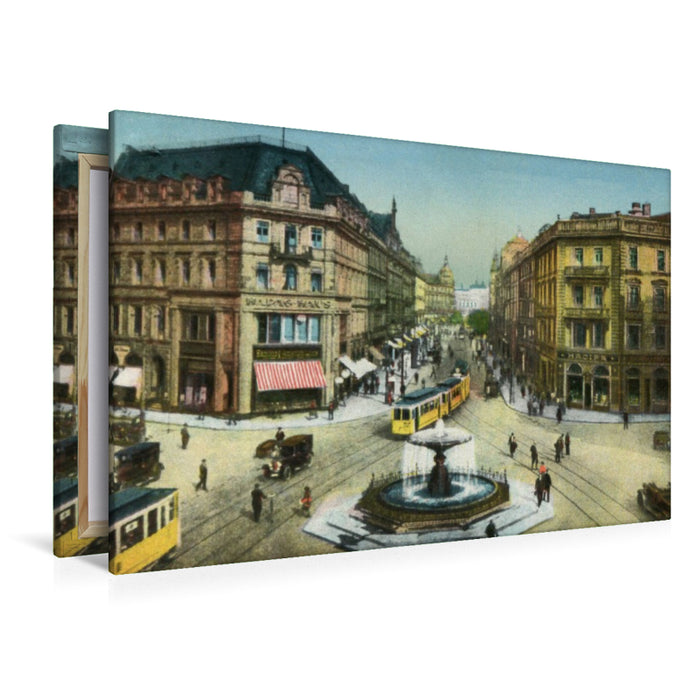 Premium Textil-Leinwand Frankfurt am Main, Kaiserplatz mit Kaiserstraße