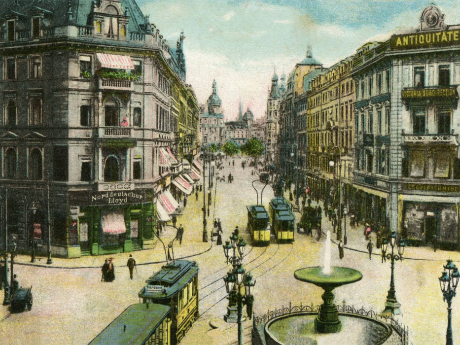Frankfurt am Main, Kaiserstraße mit Springbrunnen - CALVENDO Foto-Puzzle'