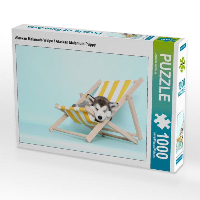 Alaskan Malamute Welpe / Alaskan Malamute Puppy 1000 Teile Puzzle quer - CALVENDO Foto-Puzzle'