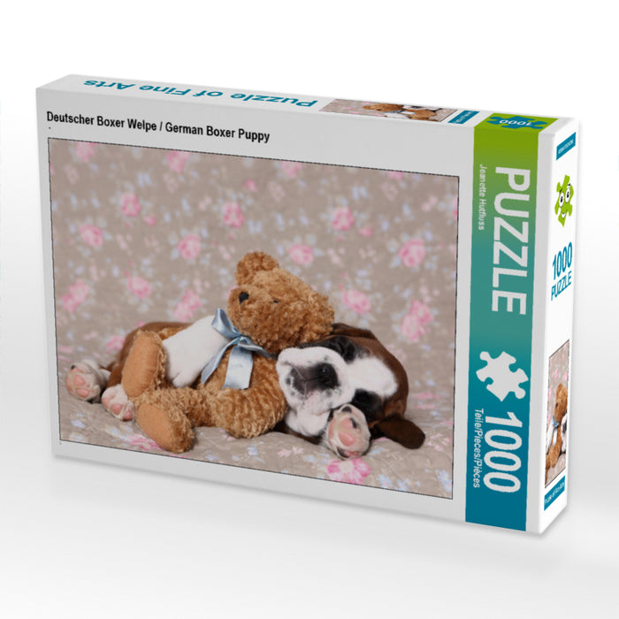 Deutscher Boxer Welpe / German Boxer Puppy 1000 Teile Puzzle quer - CALVENDO Foto-Puzzle'