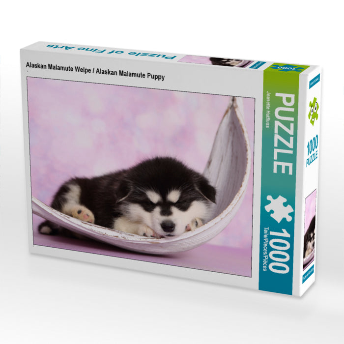 Alaskan Malamute Welpe / Alaskan Malamute Puppy 1000 Teile Puzzle quer - CALVENDO Foto-Puzzle'