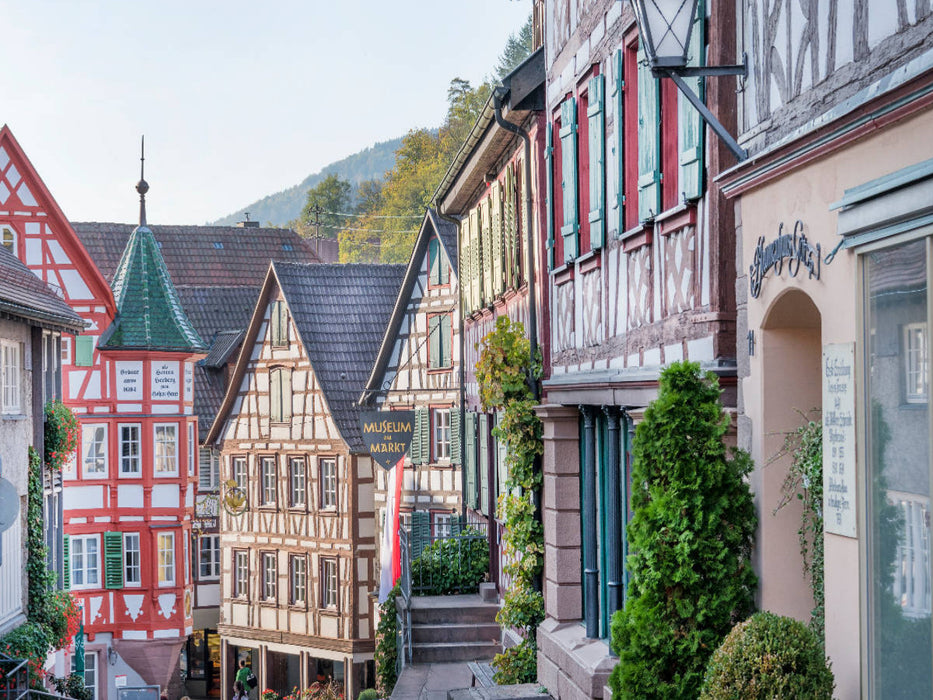 Blick von der Schenkenzeller Straße zum Restaurant Adler in der Hauptstraße - CALVENDO Foto-Puzzle'