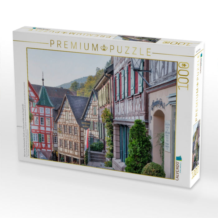 Blick von der Schenkenzeller Straße zum Restaurant Adler in der Hauptstraße - CALVENDO Foto-Puzzle'