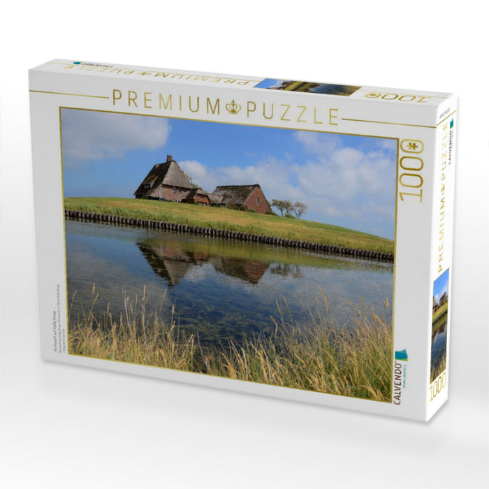Kirchwarft auf Hallig Hooge - CALVENDO Foto-Puzzle'