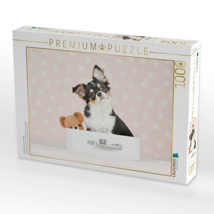 Süßer Chihuahua mit Teddy - CALVENDO Foto-Puzzle'