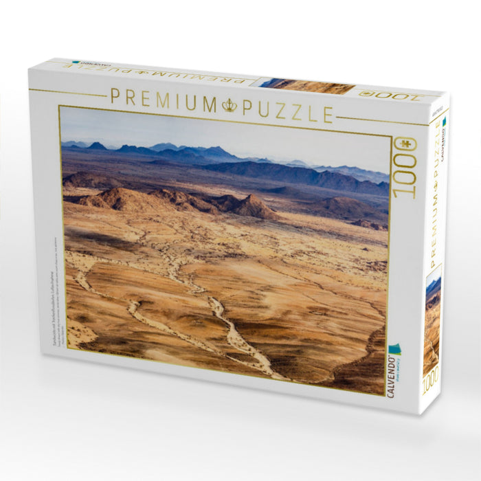 Sandwüste mit Trockenflussläufen, Luftaufnahme - CALVENDO Foto-Puzzle'