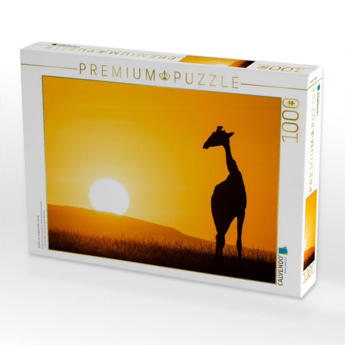 Giraffe vor aufgehender Sonne - CALVENDO Foto-Puzzle'
