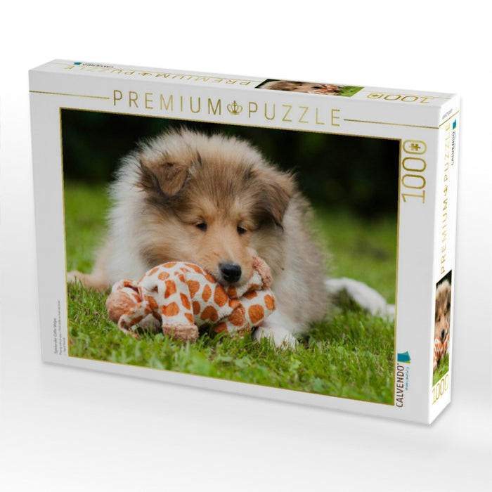 Spielender Collie Welpe - CALVENDO Foto-Puzzle'