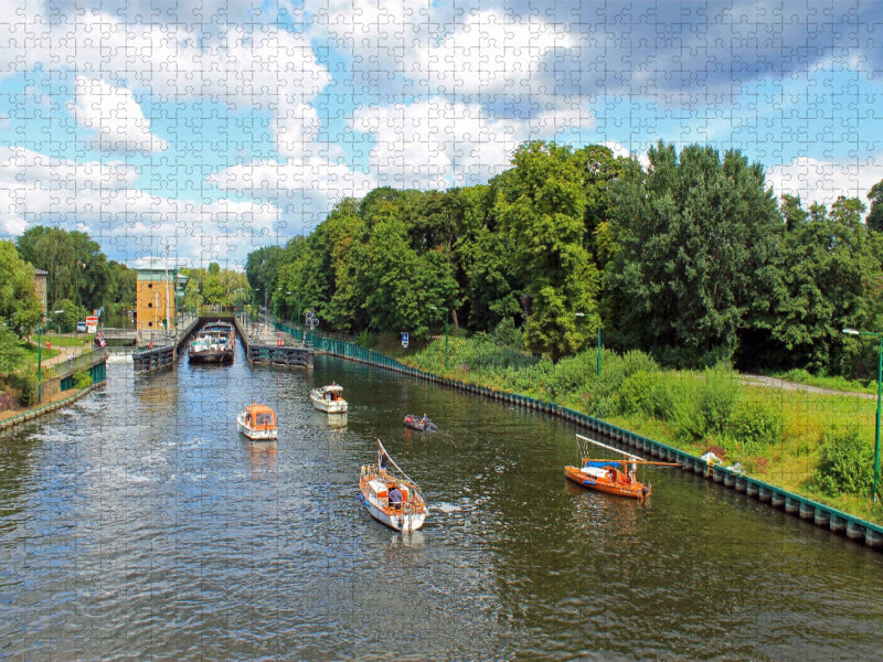 Sommer an der Havel-Schleuse in Berlin - CALVENDO Foto-Puzzle'