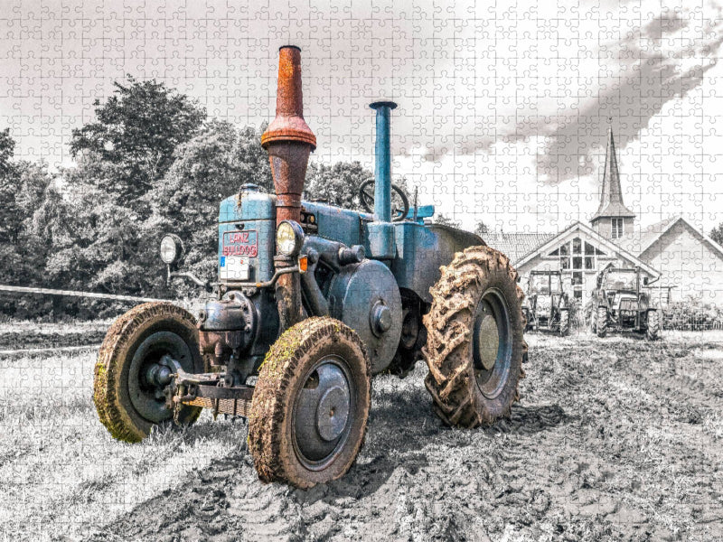 Oldtimer Trecker Lanz Bulldog - CALVENDO Foto-Puzzle'