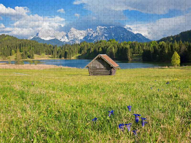 Enzianwiese am Geroldsee - CALVENDO Foto-Puzzle'