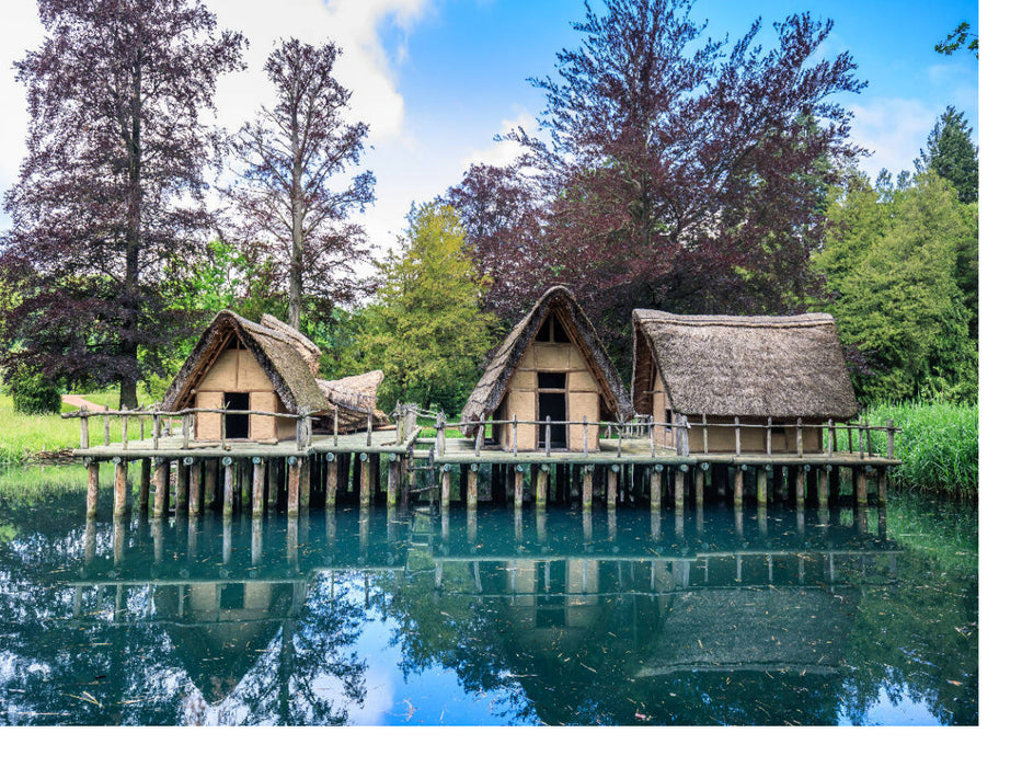 Pfahlbauer-Siedlung im Bally Park Schönenwerd in der Schweiz - CALVENDO Foto-Puzzle'