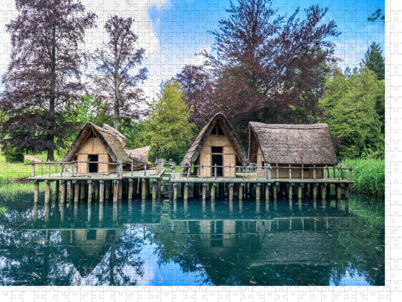 Pfahlbauer-Siedlung im Bally Park Schönenwerd in der Schweiz - CALVENDO Foto-Puzzle'