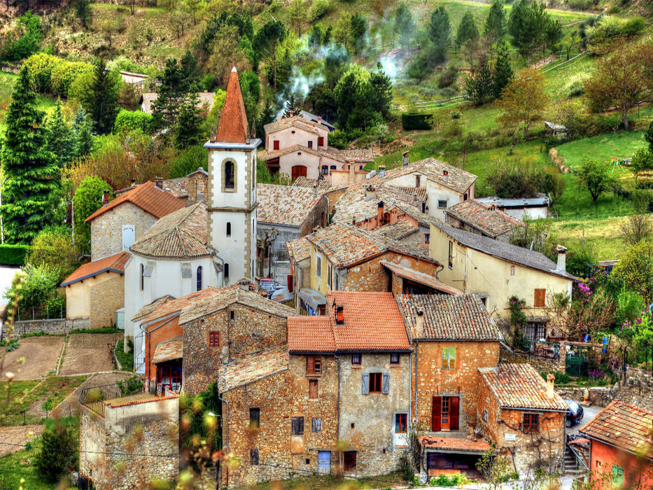 Das Dörfchen Enriz am Fluß Var - CALVENDO Foto-Puzzle'